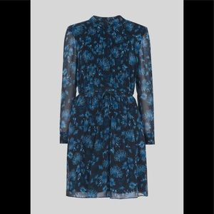 Whistles Pitti Print Shirt Dress, size UK8/US4. Blue wildflower print.